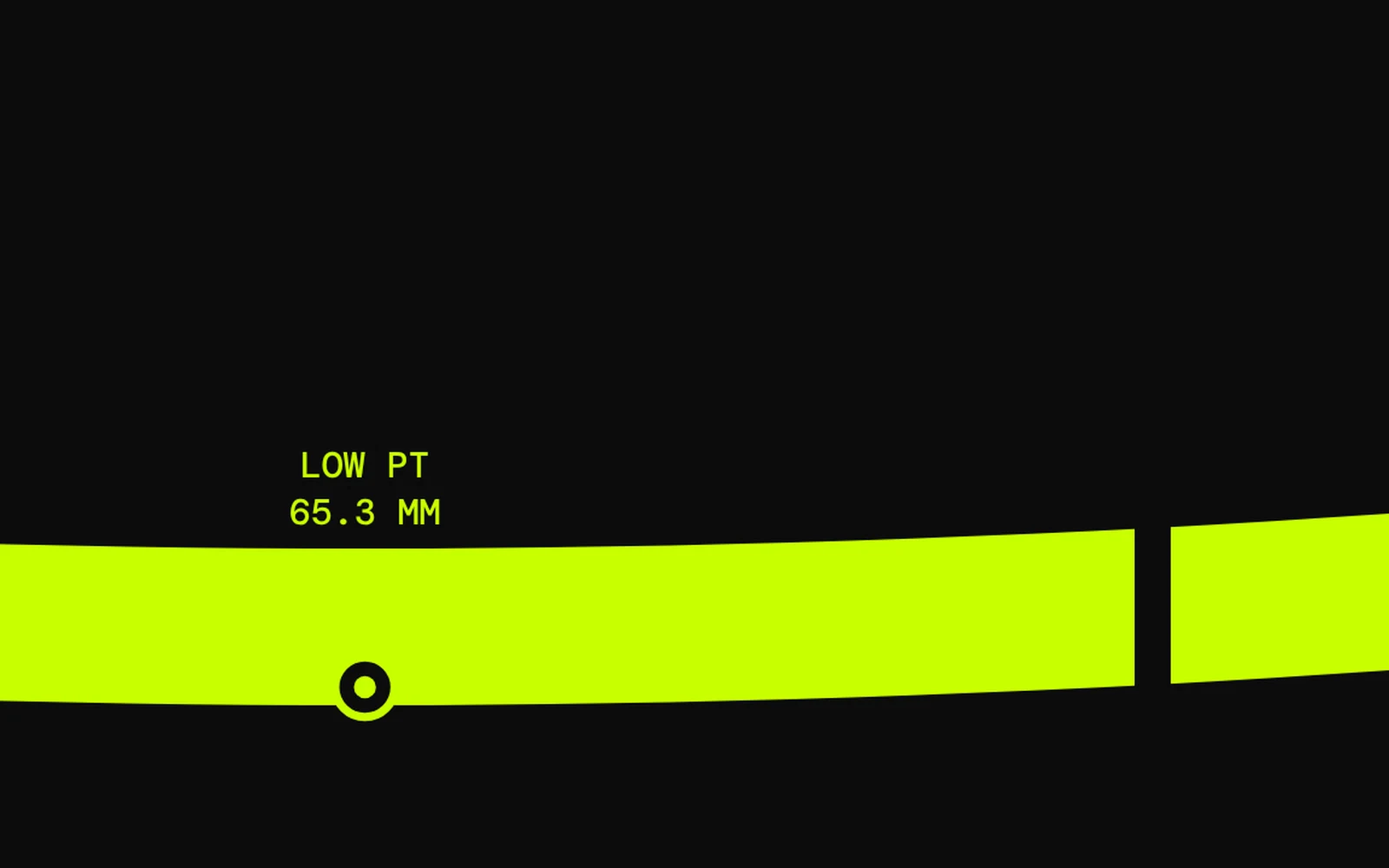 LSR Arc Rail front with the low point marked